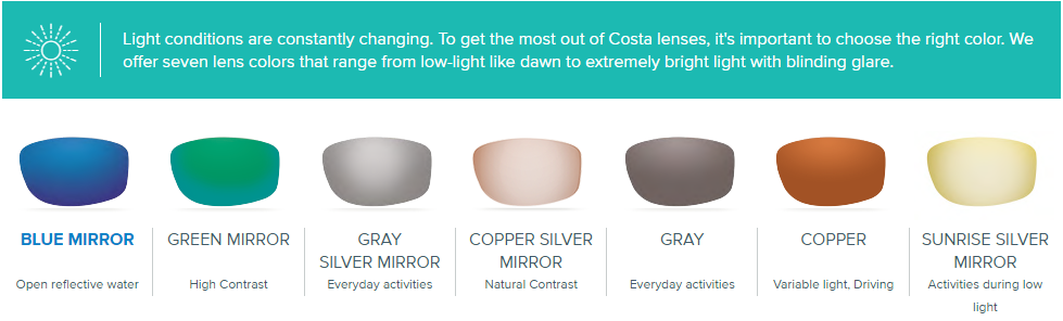 The Guide to Costa Lenses: Technology, Colors, and More | SportRx